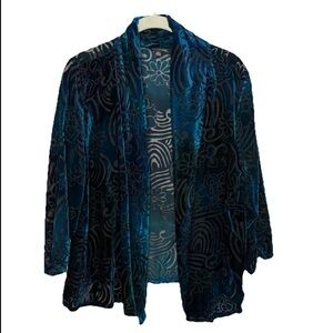 Y2K Burnout Velvet Jacket L Cardigan Mesh Tie Dye Floral Geometric Fairy Mermaid